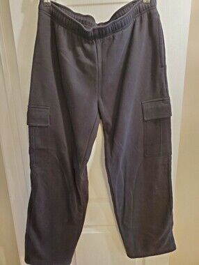 Tuff Athletics Black Cargo Sweatpants with Side Pockets